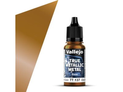 Vallejo 77137 True Metallic Metal - Base - Arcane Gold - Acrylic - 18ml - Val77137 xs 1x - VAL77137-XS