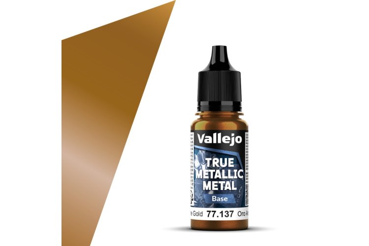 Vallejo 77137 True Metallic Metal - Base - Arcane Gold - Acrylic - 18ml - Val77137 xs 1x - VAL77137-XS