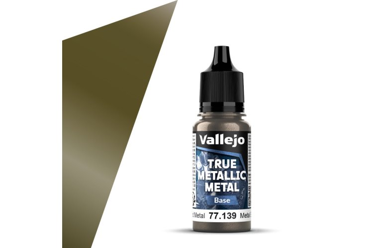 Vallejo 77139 True Metallic Metal - Base - Verouderd Metaal - Acryl - 18ml - Val77139 xs 1x - VAL77139-XS