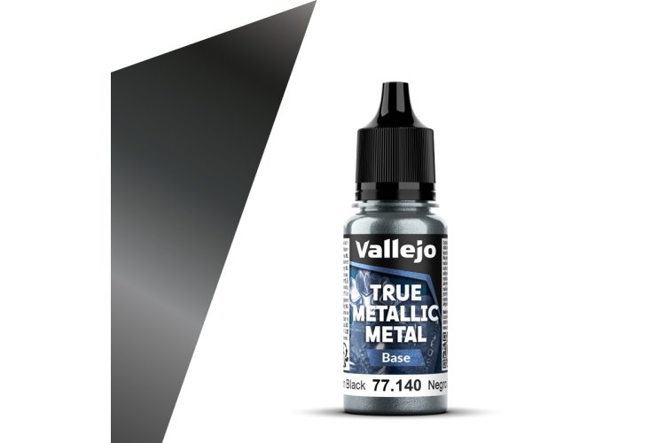 Vallejo 77140 True Metallic Metal - Base - Obsidiaan Zwart - Acryl - 18ml - Val77140 xs 1x - VAL77140-XS