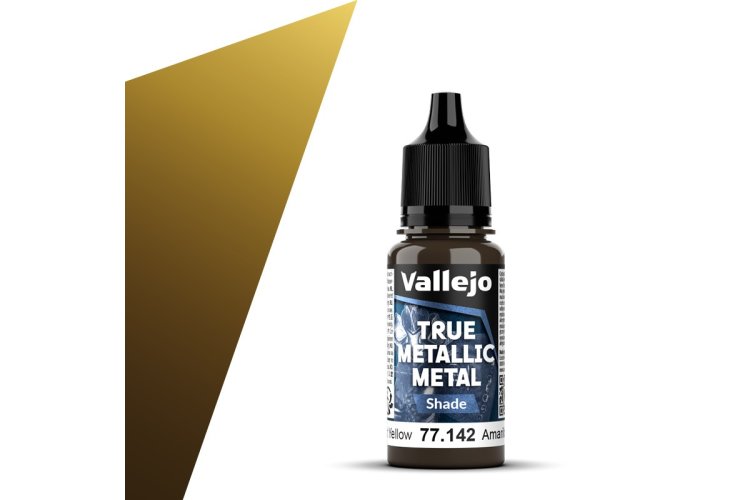 Vallejo 77142 True Metallic Metal - Shade - Radiant Yellow - Acrylic - 18ml - Val77142 xs 1x - VAL77142-XS