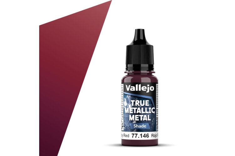 Vallejo 77146 True Metallic Metal - Shade - Robijn Rood - Acryl - 18ml - Val77146 xs 1x - VAL77146-XS