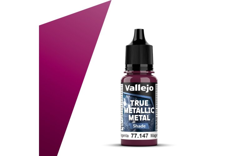 Vallejo 77147 True Metallic Metal - Shade - Crimson Magenta - Acrylic - 18ml - Val77147 xs 1x - VAL77147-XS