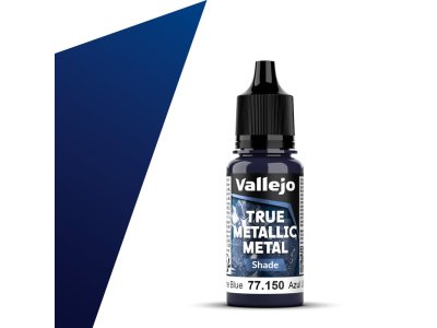 Vallejo 77150 True Metallic Metal - Shade - Ultramarine Blue - Acrylic - 18ml - Val77150 xs 1x - VAL77150-XS