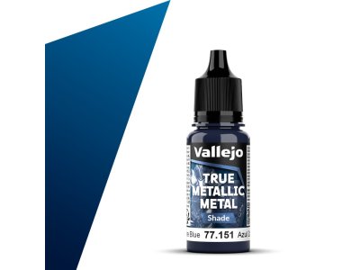 Vallejo 77151 True Metallic Metal - Shade - Saffier Blauw - Acryl - 18ml - Val77151 xs 1x - VAL77151-XS