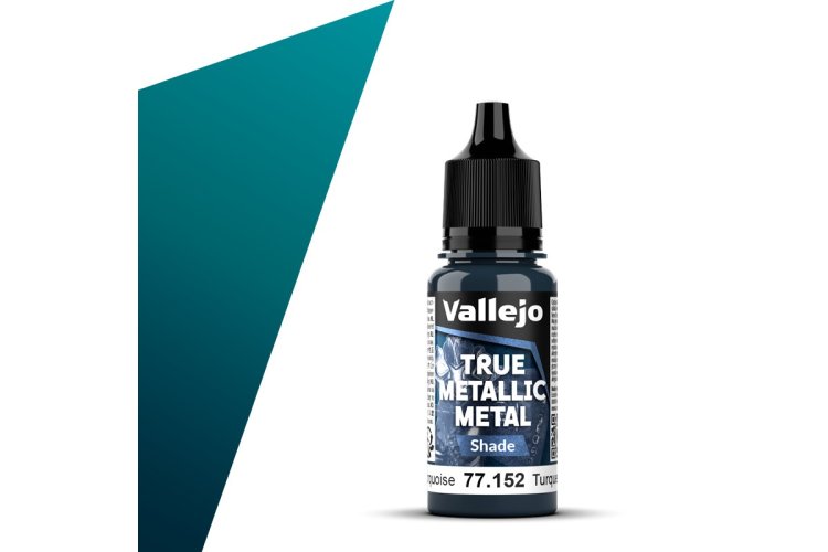 Vallejo 77152 True Metallic Metal - Shade - Hydra Turkoois - Acryl - 18ml - Val77152 xs 1x - VAL77152-XS