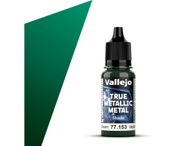 Vallejo 77153 True Metallic Metal - Shade - Beetle Green - Acrylic - 18ml - Val77153 xs 1x - VAL77153-XS