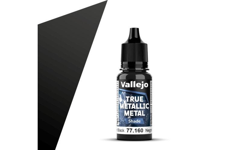Vallejo 77160 True Metallic Metal - Shade - Obsidian Black - Acrylic - 18ml - Val77160 xs 1x - VAL77160-XS