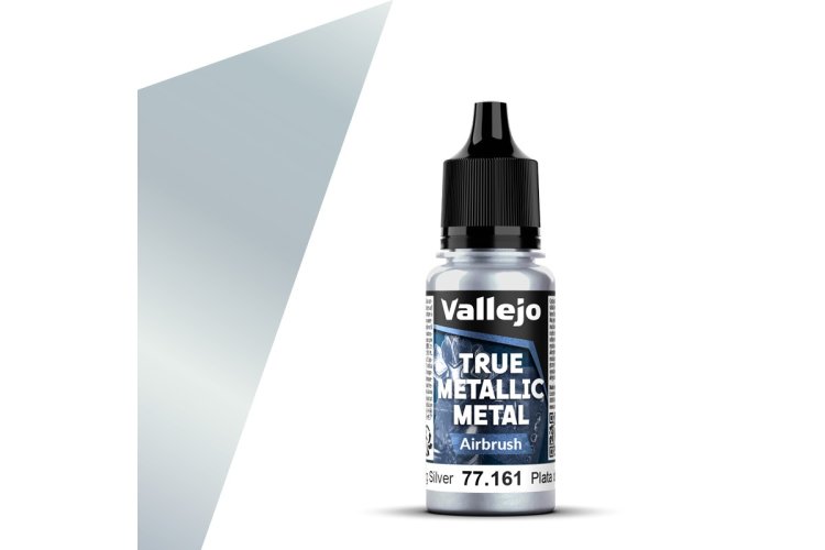 Vallejo 77161 True Metallic Metal - Airbrush - Sterling Silver - Acrylic - 18ml - Val77161 xs 1x - VAL77161-XS
