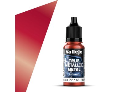 Vallejo 77166 True Metallic Metal - Airbrush - Robijn Rood - Acryl - 18ml - Val77166 xs 1x - VAL77166-XS
