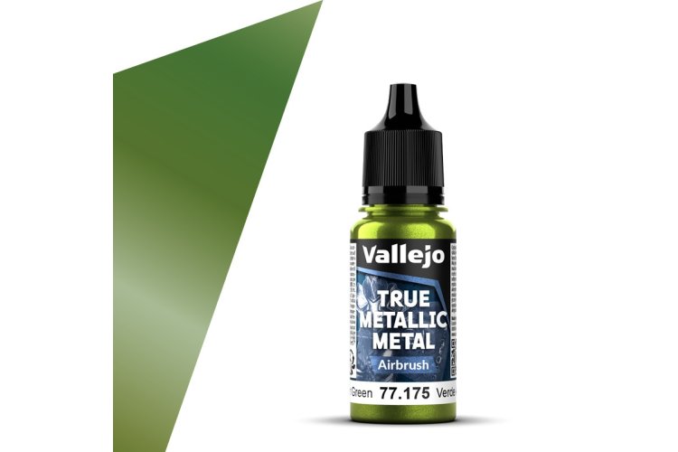 Vallejo 77175 True Metallic Metal - Airbrush - Amber Green - Acrylic - 18ml - Val77175 xs 1x - VAL77175-XS