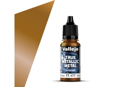 Vallejo 77177 True Metallic Metal - Airbrush - Arcane Gold - Acrylic - 18ml - Val77177 xs 1x - VAL77177-XS