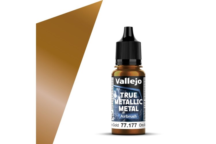 Vallejo 77177 True Metallic Metal - Airbrush - Arcane Gold - Acrylic - 18ml - Val77177 xs 1x - VAL77177-XS