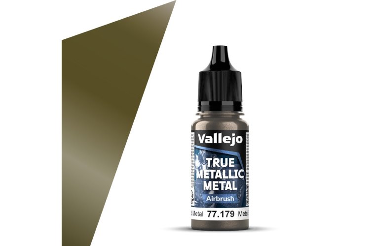 Vallejo 77179 True Metallic Metal - Airbrush - Verouderd Metaal - Acryl - 18ml - Val77179 xs 1x - VAL77179-XS