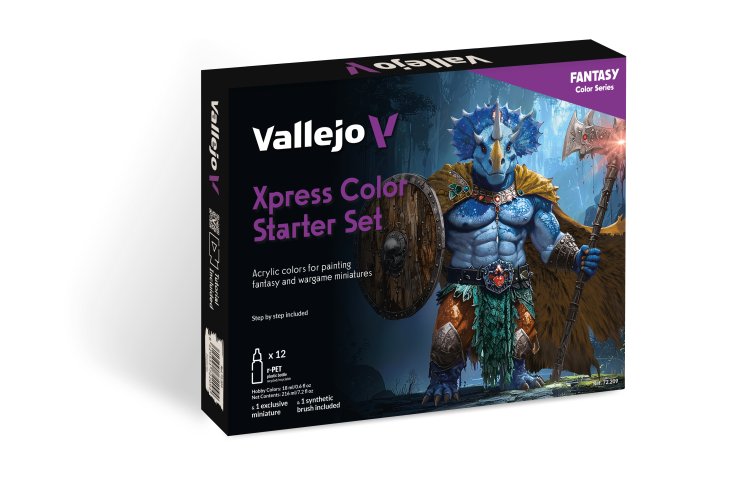 Vallejo 72209 Xpress Color - Starter Set Kleurenset met 1 Exclusieve Miniatuur en 1 Penseel - Acryl Set - 12x18ml - Val77209 xs 1 - VAL72209-XS