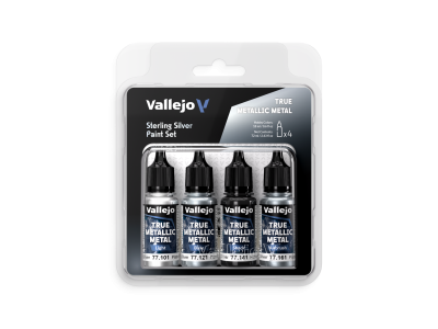 Vallejo 77251 True Metallic Metal - Sterling Zilver Kleurenset - Acryl Set - 4x18ml - Val77251 xs 1 - VAL77251-XS