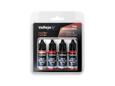 Vallejo 77254 True Metallic Metal - Robijn Rood Kleurenset - Acryl Set - 4x18ml - Val77254 xs 1 - VAL77254-XS