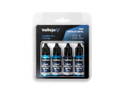 Vallejo 77256 True Metallic Metal - Saffier Blauw Kleurenset - Acryl Set - 4x18ml - Val77256 xs 1 - VAL77256-XS