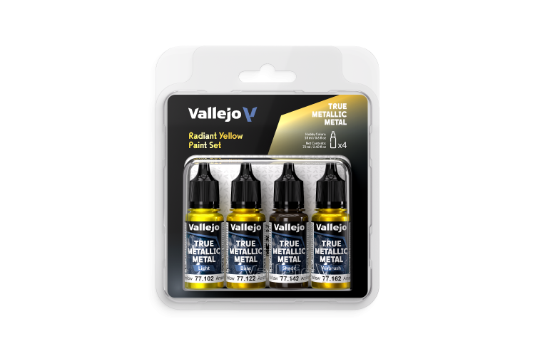 Vallejo 77259 True Metallic Metal &ndash; Radiant Yellow &ndash; Acrylic Set 4x18ml - Val77259 xs 1 - VAL77259-XS