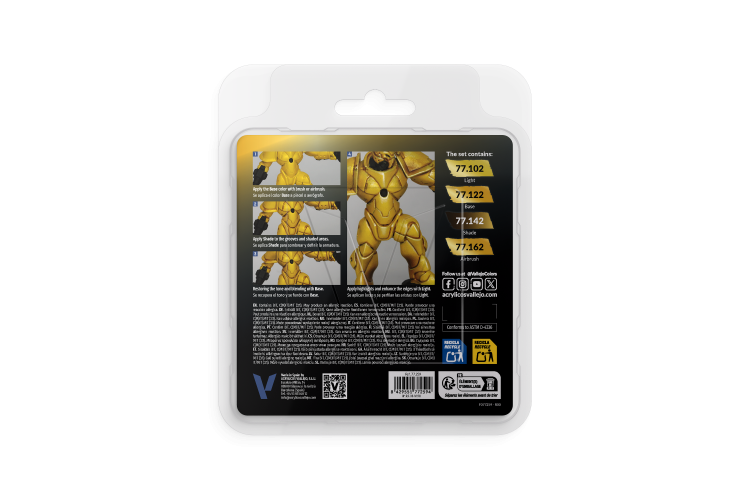 Vallejo 77259 True Metallic Metal &ndash; Radiant Yellow &ndash; Acrylic Set 4x18ml - Val77259 xs 2 - VAL77259-XS