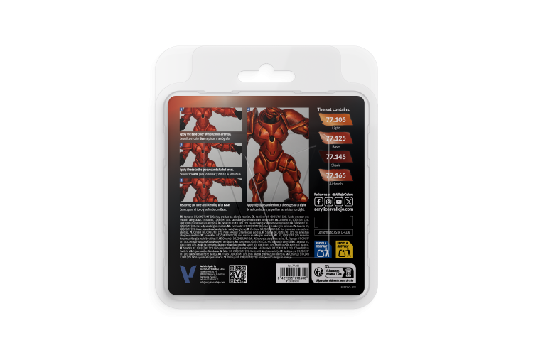 Vallejo 77260 True Metallic Metal &ndash; Forged Red &ndash; Acrylic Set 4x18ml - Val77260 xs 2 - VAL77260-XS
