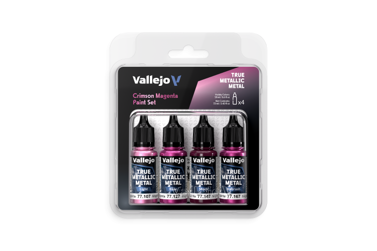 Vallejo 77261 True Metallic Metal - Karmozijn Magenta - Acryl Set 4x18ml - Val77261 xs 1 - VAL77261-XS