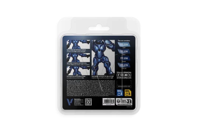 Vallejo 77263 True Metallic Metal &ndash; Ultramarine Blue &ndash; Acrylic Set 4x18ml - Val77263 xs 2 - VAL77263-XS