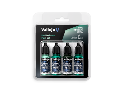 Vallejo 77265 True Metallic Metal &ndash; Beetle Green &ndash; Acrylic Set 4x18ml - Val77265 xs 1 - VAL77265-XS