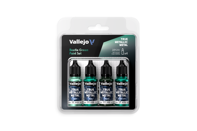 Vallejo 77265 True Metallic Metal - Kever Groen - Acryl Set 4x18ml - Val77265 xs 1 - VAL77265-XS