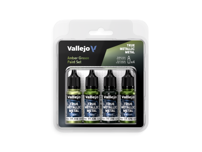 Vallejo 77266 True Metallic Metal &ndash; Amber Green &ndash; Acrylic Set 4x18ml - Val77266 xs 1 - VAL77266-XS