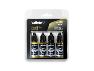 Vallejo 77267 True Metallic Metal &ndash; Greenish Gold &ndash; Acrylic Set 4x18ml - Val77267 xs 1 - VAL77267-XS