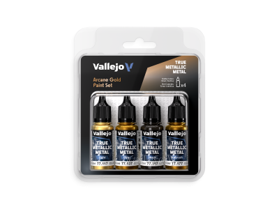 Vallejo 77268 True Metallic Metal &ndash; Arcane Gold &ndash; Acrylic Set 4x18ml - Val77268 xs 1 - VAL77268-XS