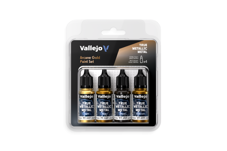 Vallejo 77268 True Metallic Metal - Arkanisch Goud - Acryl Set 4x18ml - Val77268 xs 1 - VAL77268-XS