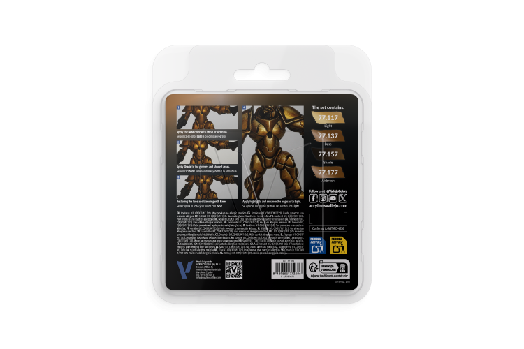 Vallejo 77268 True Metallic Metal - Arkanisch Goud - Acryl Set 4x18ml - Val77268 xs 2 - VAL77268-XS
