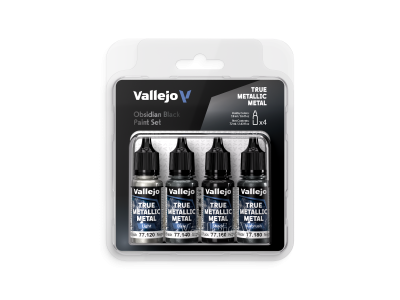 Vallejo 77270 True Metallic Metal &ndash; Obsidian Black &ndash; Acrylic Set 4x18ml - Val77270 xs 1 - VAL77270-XS