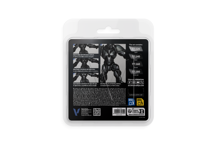 Vallejo 77270 True Metallic Metal &ndash; Obsidian Black &ndash; Acrylic Set 4x18ml - Val77270 xs 2 - VAL77270-XS