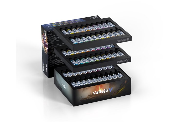Vallejo 77273 True Metallic Metal - Core Set - Complete Metallic Kleurenset - incl. Penseel - Acryl Set - 60x18ml - Val77273 3x - VAL77273