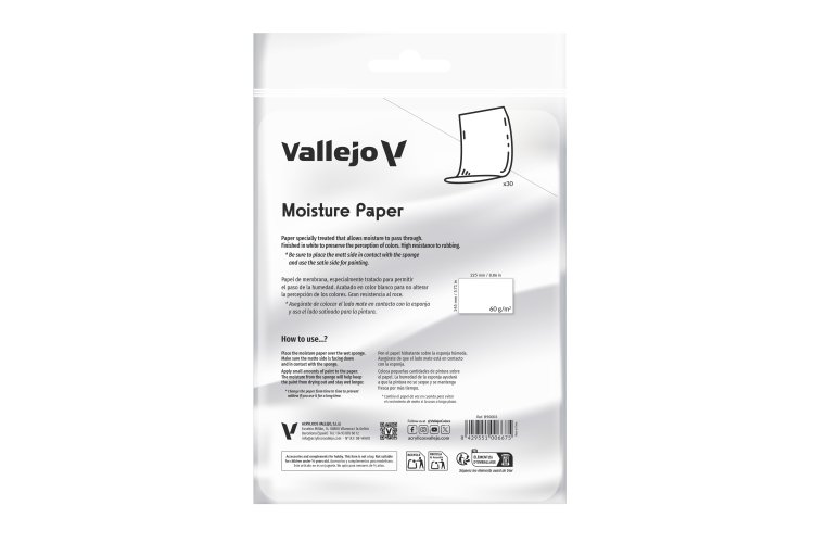 Vallejo B90003 Moisture Paper Refill for Wet Palette Pro Painter - 30 pieces - Valb90003 xs 1 - VALB90003-XS