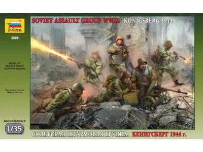 1:35 Zvezda 3509 Sovjet Aanvalsgroep - K&ouml;nigsberg 1944 - 8 Figuren - Zvz3509 1 - ZVZ3509