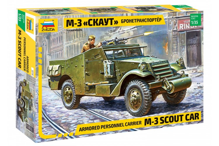 1:35 Zvezda 3519 Armored Personnel Carrier M3 Scout Car - Zvz3519 1 - ZVZ3519