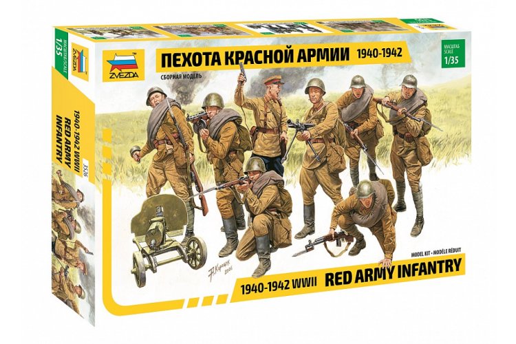 1:35 Zvezda 3526 Sovjet Soldaten WWII - Rode Leger Infanterie - Figuren - Zvz3526 1 - ZVZ3526