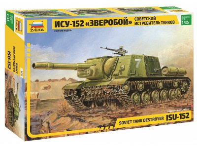 1:35 Zvezda 3532 ISU-152 Soviet Self-propelled Gun - Zvz3532 sovetskiy istrebitel tankov isu 152 zveroboy - ZVZ3532