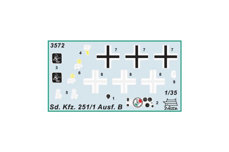1:35 Zvezda 3572 Duitse Personnel Carrier Sd.Kfz. 251/1 Ausf. B - Zvz3572 2 - ZVZ3572
