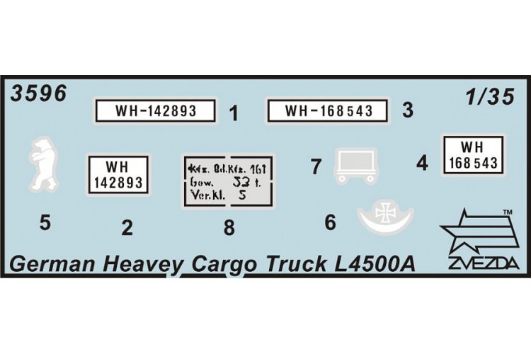 1:35 Zvezda 3596 WWII German Heavy 4WD Cargo Truck L 4500 A - Schwerer Lkw 4,5 t - Zvz3596 2 - ZVZ3596