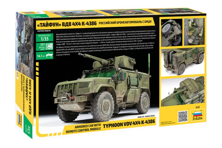 1:35 Zvezda 3648 Typhoon VDV 4x4 K-4386 - Armored car - Zvz3648 fx back - ZVZ3648