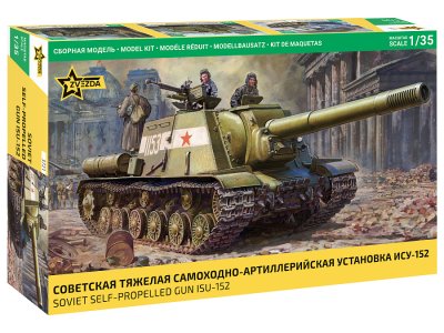 1:35 Zvezda 3721 ISU-152 - Sovjet Zelfrijdend Kanon WWII - Russische Tankjager - Zvz3721 1 - ZVZ3721