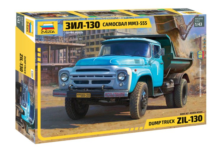 1:43 Zvezda 43004 ZIL-130 Dump Truck with MMZ-555 Body - Zvz43004 samosval mmz 555 na zil 130 - ZVZ43004