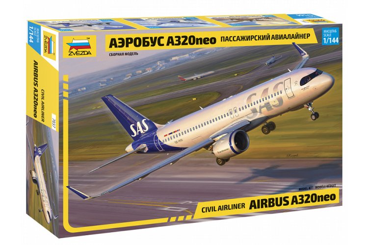 1:144 Zvezda 7037 Civil Airliner Airbus A320neo - Zvz7037 1 - ZVZ7037