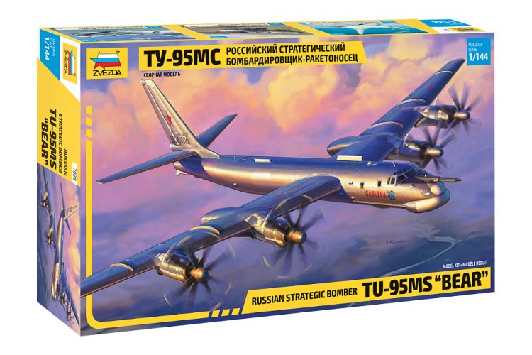 1:144 Zvezda 7038 Russian Strategic Bomber Tu-95MS - Bear - Zvz7038 1 - ZVZ7038