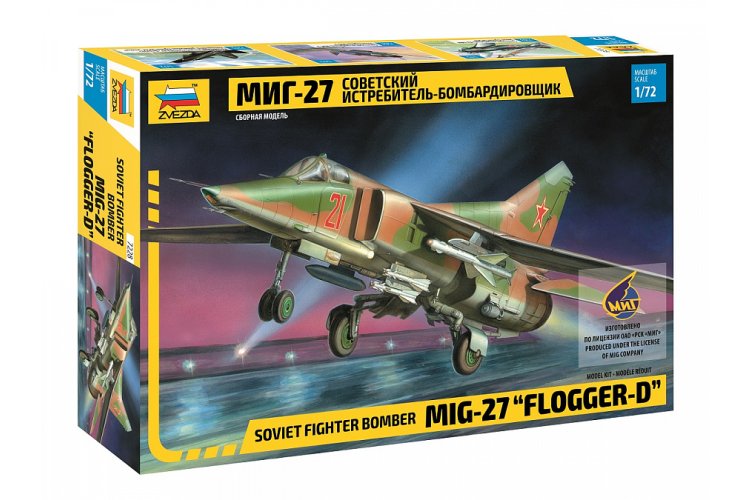 1:72 Zvezda 7228 MiG-27 Sovjet jachtbommenwerper "Flogger-D" -  Gevechtsbommenwerper - Straaljager - Zvz7228 1 - ZVZ7228